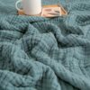 EMME Muslin Throw Blanket, Soft Cotton (Teal)