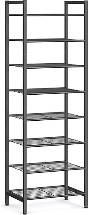 SONGMICS Narrow 8 Tier Metal Shoe Rack Shelf