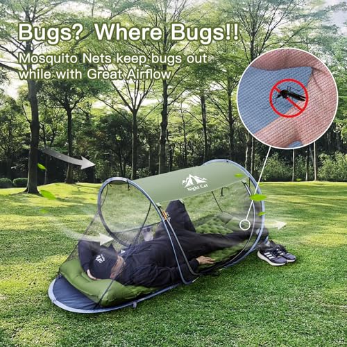 Night Cat Pop-up Mosquito Tent: 1 Person Camping - Image 3