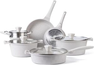 Country Kitchen Non-Stick Cast Aluminum Cookware Set, 11 Pc