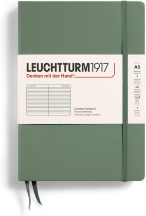 LEUCHTTURM1917 Notebook Hardcover A5 - Olive, Ruled
