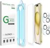amFilm OneTouch 2+2 Pack iPhone 15 Screen Protector