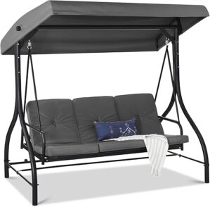 Best Choice Products Outdoor 3-Seat Canopy Swing Glider