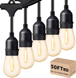 Svater Outdoor LED String Lights 50FT, Patio