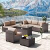 Kullavik Outdoor Patio Furniture Set with Fire Pit