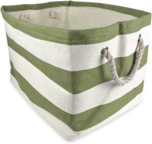 DII Oversize Woven Paper Storage Basket, Collapsible Medium 15x14x10", Olive