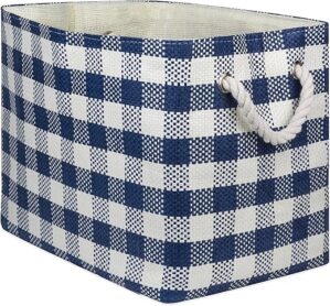 DII Oversize Woven Paper Storage Basket, Navy