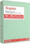 STAPLES Pastel Recycled Green Copy Paper, 14781