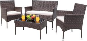 Greesum Patio Furniture 4 Pieces Conversation Set