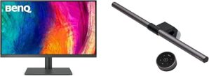 BenQ PD2705U 27″ 4K UHD Monitor & ScreenBar Halo