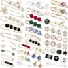 TBUZ Pearl Brooch Sweater Shawl Clips