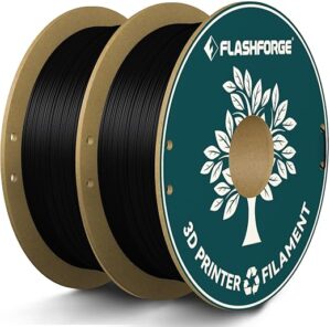 FLASHFORGE PLA Filament 1.75mm Black, 2kg Bundle