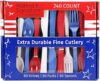 Nicole Home Collection Plastic Combo Cutlery Set, Red/White/Blue