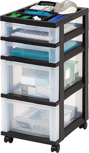 IRIS Plastic Drawer Storage Organizer Cart