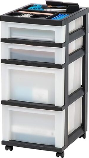 IRIS Plastic Drawer Storage Organizer Cart