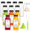 Leaflai Plastic Juice Bottles With Caps, 12oz