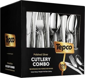 Tepco Settings Plastic Silverware Set - 300 Pieces