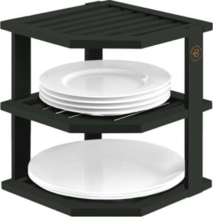 Bambüsi Plate Organizer For Cabinet - Bamboo