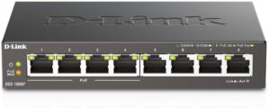 D-Link PoE Switch, 8 Port Ethernet Gigabit (DGS-1008P)