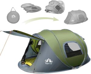 Night Cat Pop-up Camping Tent: 2 Person Waterproof