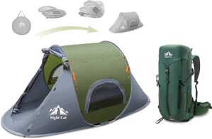 Night Cat Pop-up Camping Tent With Backpack Combo