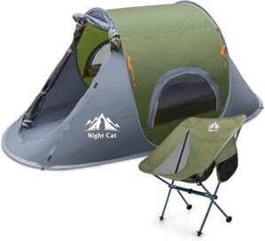 Night Cat Pop-up Camping Tent With Chair Ultralight