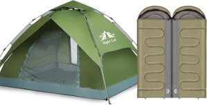 Night Cat Pop Up Tent With Double Sleeping Bag