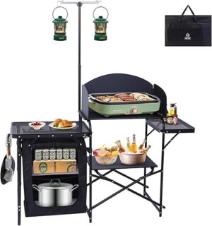 Nice C Portable Charcoal Grill Folding Table