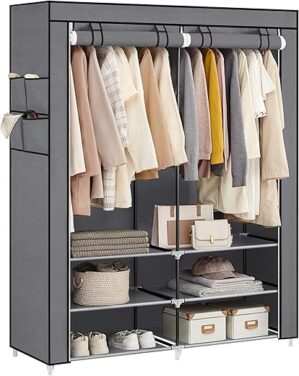 SONGMICS Portable Closet Wardrobe With Shoe Rack