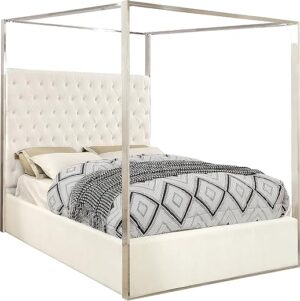 Meridian Furniture Porter Modern Velvet Upholstered Bed, Queen