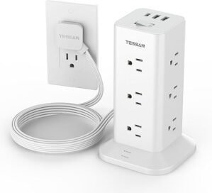 TESSAN Power Strip Tower With Surge Protection