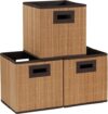 Household Essentials Premium Fabric Wicker Bin, Brown