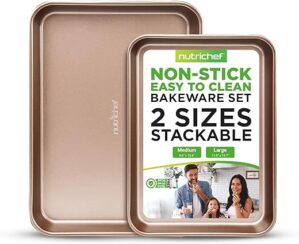 NutriChef Premium Nonstick Carbon Steel Cookie Sheets