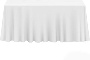 Lann's Linens Premium Rectangular White Polyester Tablecloth