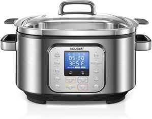 HOUSNAT Programmable 10-in-1 Slow Cooker, 6Qt