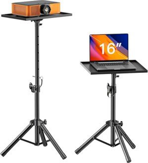 AMADA HOMEFURNISHING Projector Stand, Adjustable Height 22-36 Inch