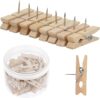 Joyberg Push Pin With Wooden Clips, 50 PCS