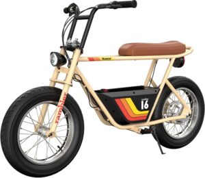 Razor Rambler 16 Electric Retro Minibike, Tan