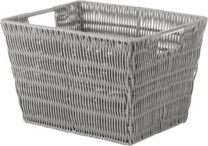 Whitmor Rattique Small Storage Tote-Taupe