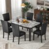 edjfbdehvdchvdeibjfg Rectangular Faux Marble Dining Set (D As Shown)