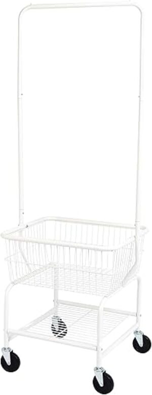 Amazon Basics Rectangular Laundry Hamper Cart With Wheels
