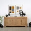 Artissance Rectangular Weathered Pine Wood Buffet Cabinet