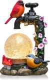 TERESA’S COLLECTIONS Red Cardinal Bird Statues With Solar Lights