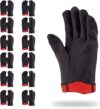 ABC PACK & SUPPLY Red Fleece Lined Brown Jersey Gloves