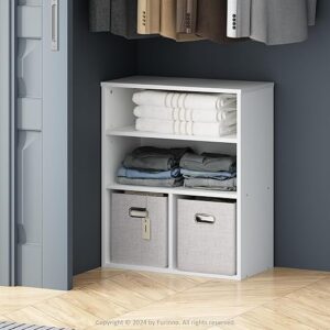 Furinno Reed 3 Tier Open Shelf Storage, White