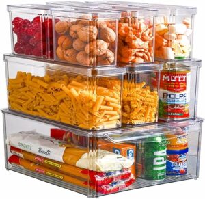Yipaga Refrigerator Organizer Bins With Lids, 10PCS