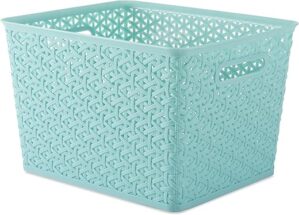 Whitmor Resin Form Large Tote, Turquoise