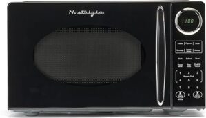 Nostalgia Retro Countertop Microwave Oven, 900-Watt, Black