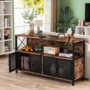 AWQM Retro Sideboard Buffet Cabinet With Power