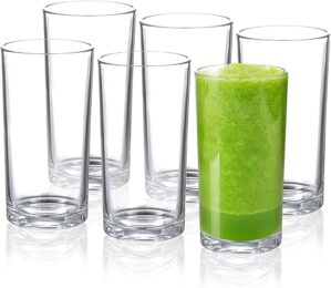 Golemas Reusable Acrylic Highball Tumblers Set, 17 Ounce